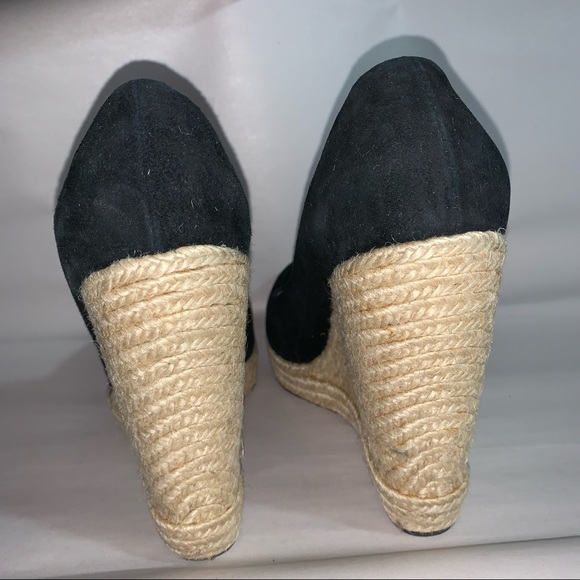 🍔SOLD🍔SALVATORE FERRAGAMO size 10 suede PLATFORM wedge heel ESPADRILLE pumps - Picture 7 of 12